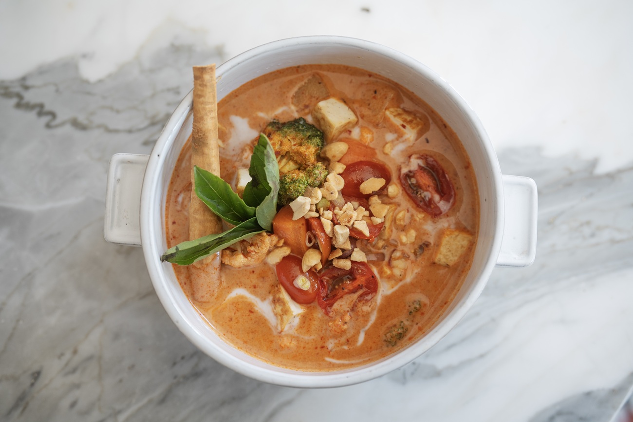 Sopa Thai del restaurante Saffron de Puebla